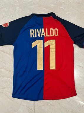 FC Barcelona 99/00 Centenary Home jersey - Rivaldo #11 US SIZE LARGE